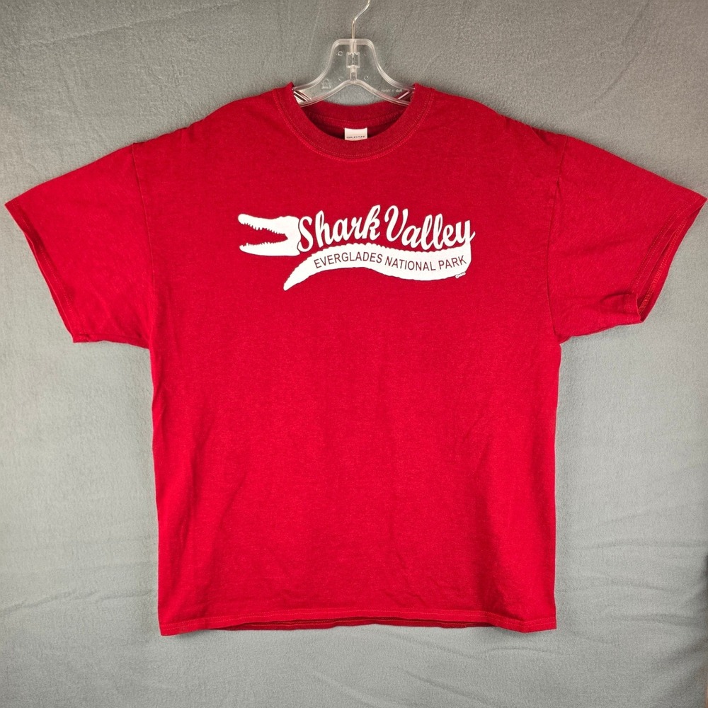 Gildan T-Shirt Mens XL Red Shark Valley Everglades National Park Graphic Tee